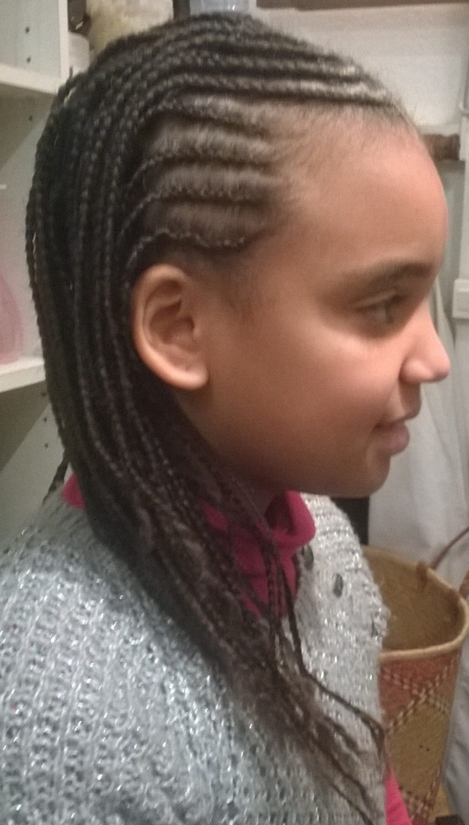 Après réalisation des tresses